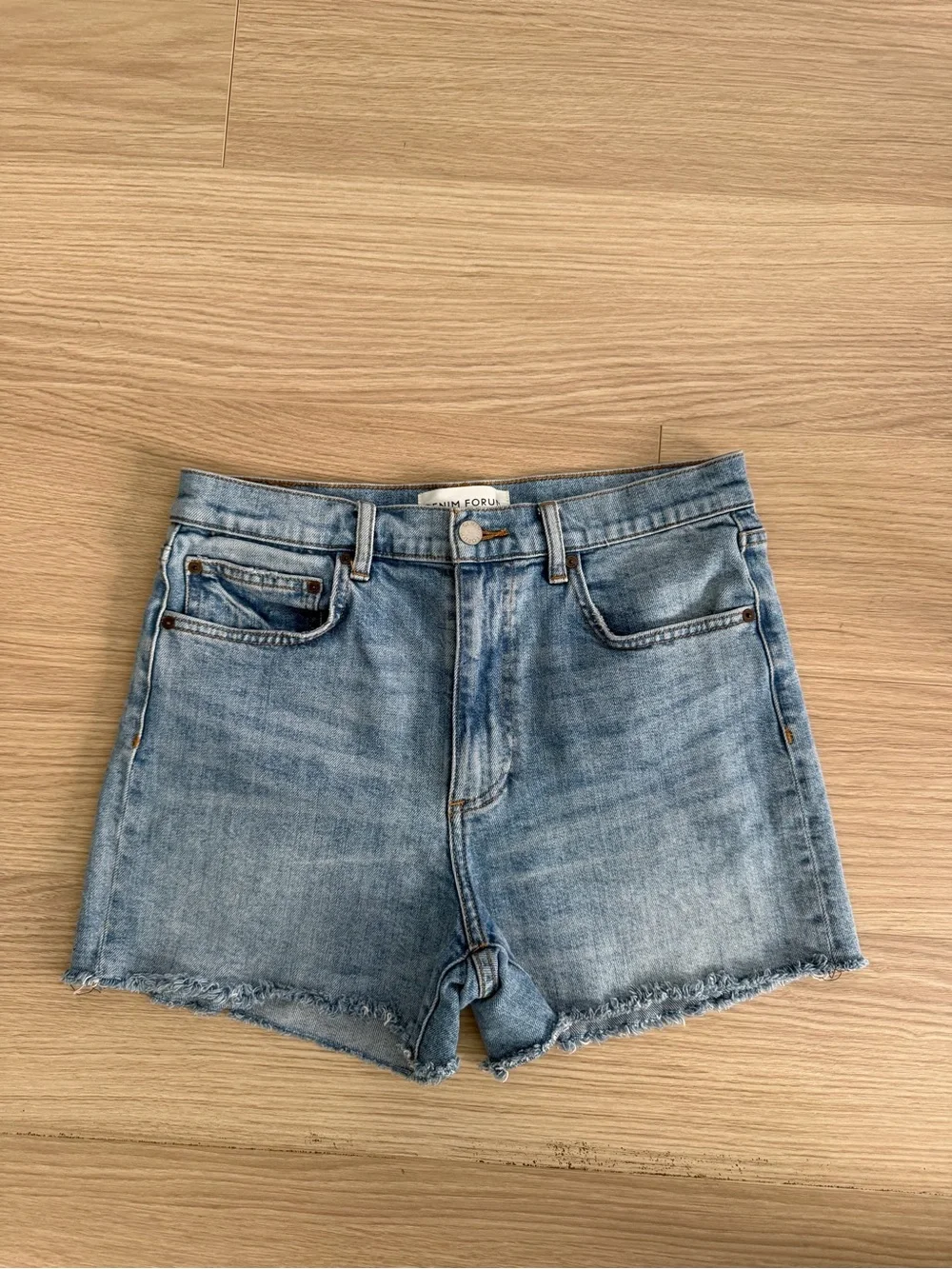 Denim Forum The Romy Slim Short Blue Denim Shorts